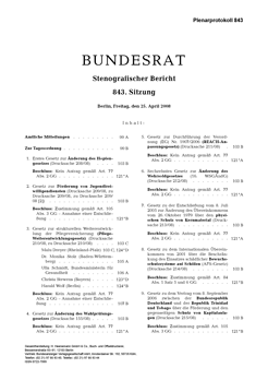 Deutscher Bundesrat, Stenografische Berichte