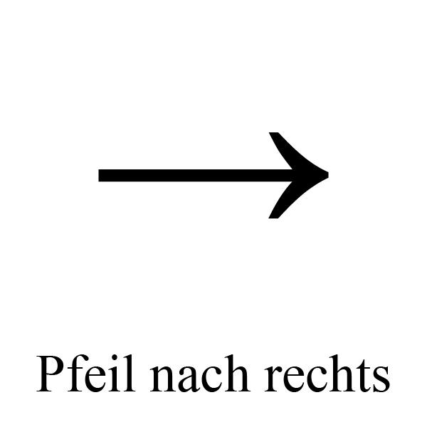 Mathematischer Pfeil nach rechts